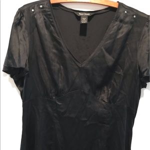 WHBM Black silk silver studded blouse/shell
